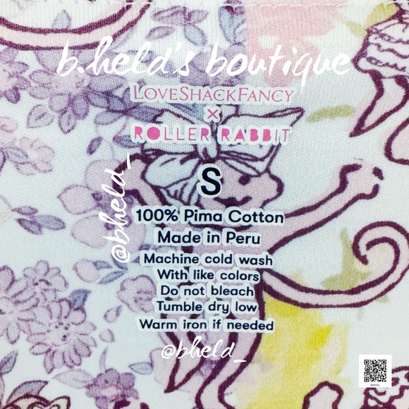 Roller Rabbit x LoveShackFancy Preppy Patchwork Polo Pajamas in Lilac Blush Sz S - Picture 9 of 14